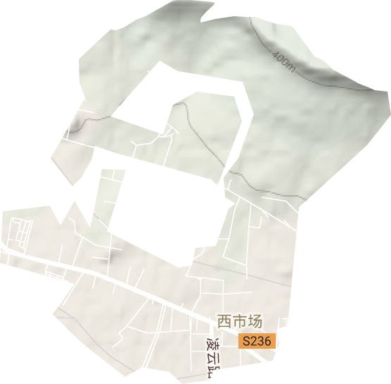 西市场街道地形图