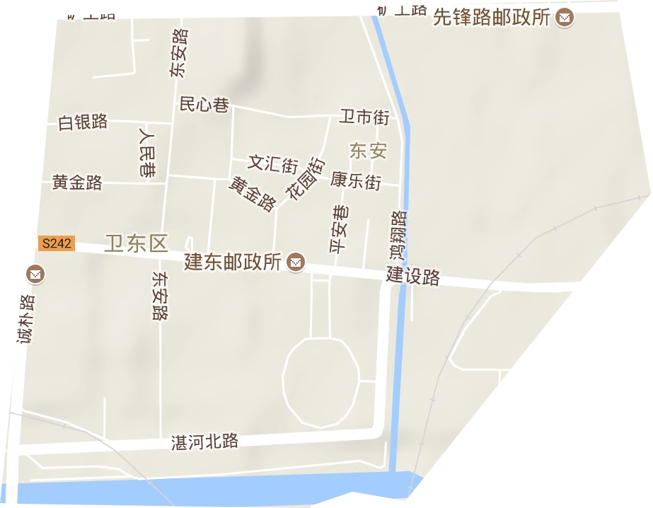 东安路街道地形图