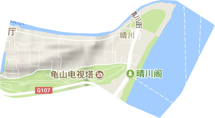 晴川街办事处地形图