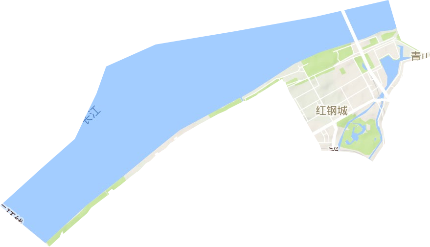 红钢城街道地形图