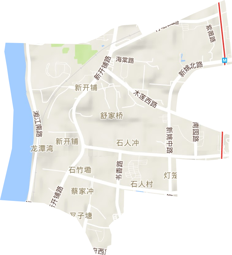 新开铺街道地形图