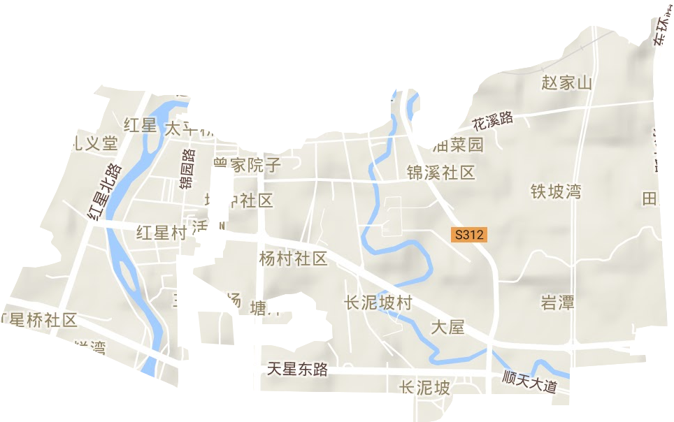 红星街道地形图