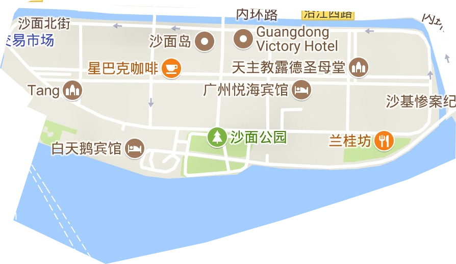 沙面街道地形图