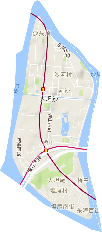 桥中街道地形图