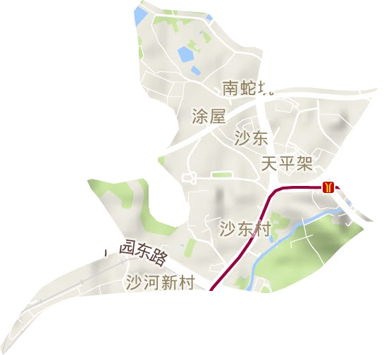 沙东街道地形图