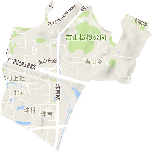 珠吉街道地形图