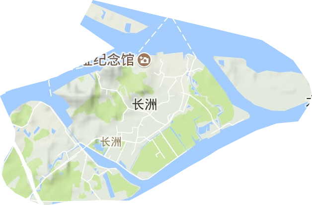 长洲街道地形图