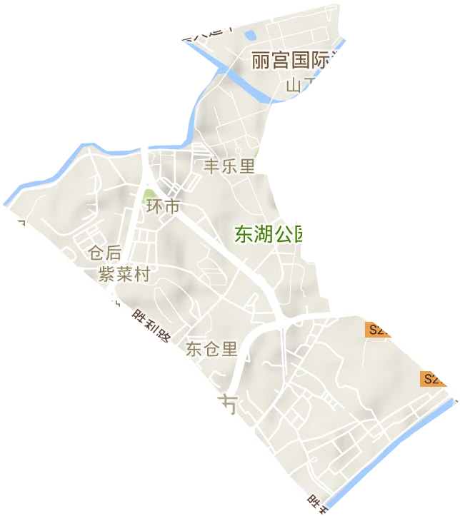 仓后街道地形图