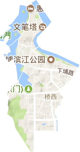 桥西街道地形图