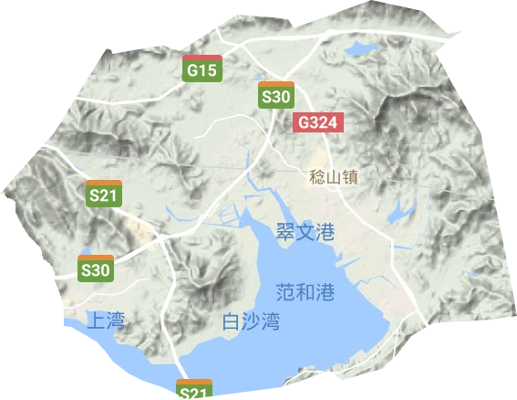 稔山镇地形图