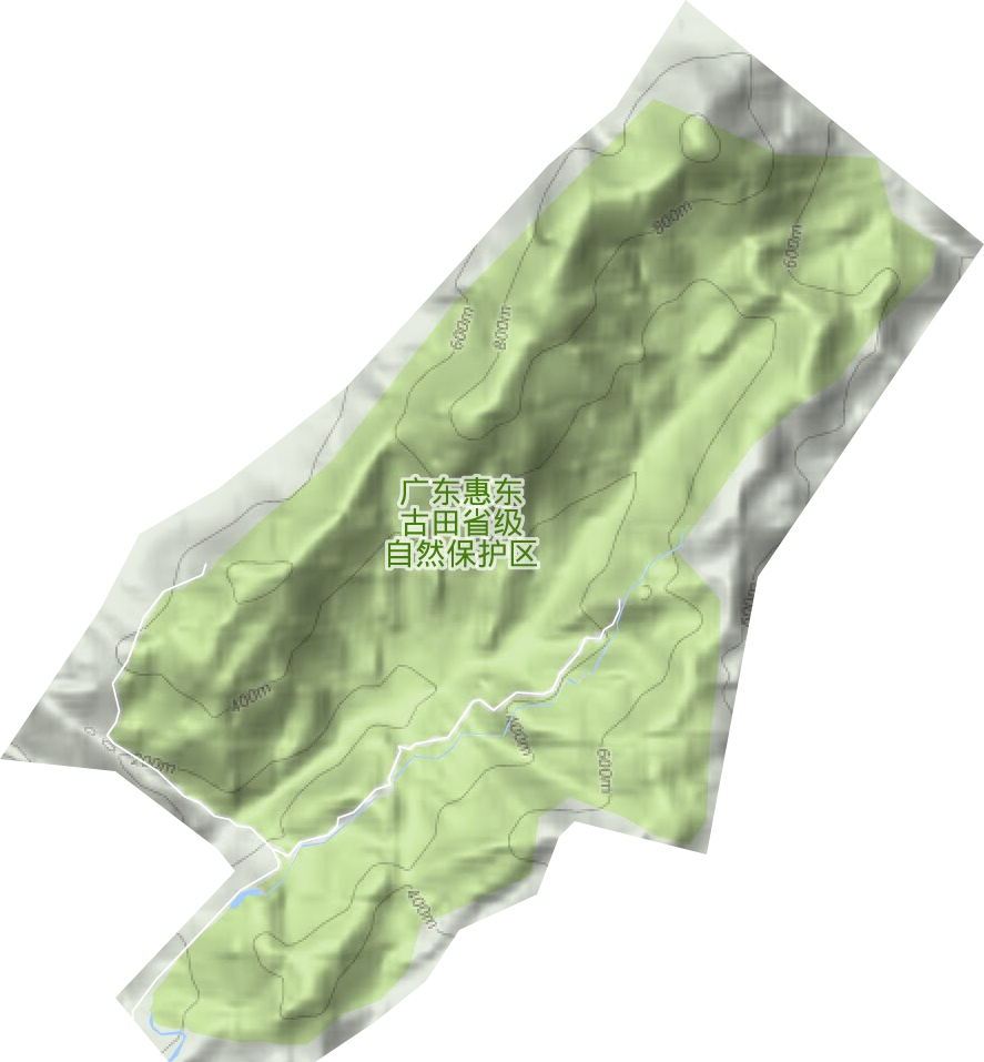广东惠东古田省级自然保护区地形图