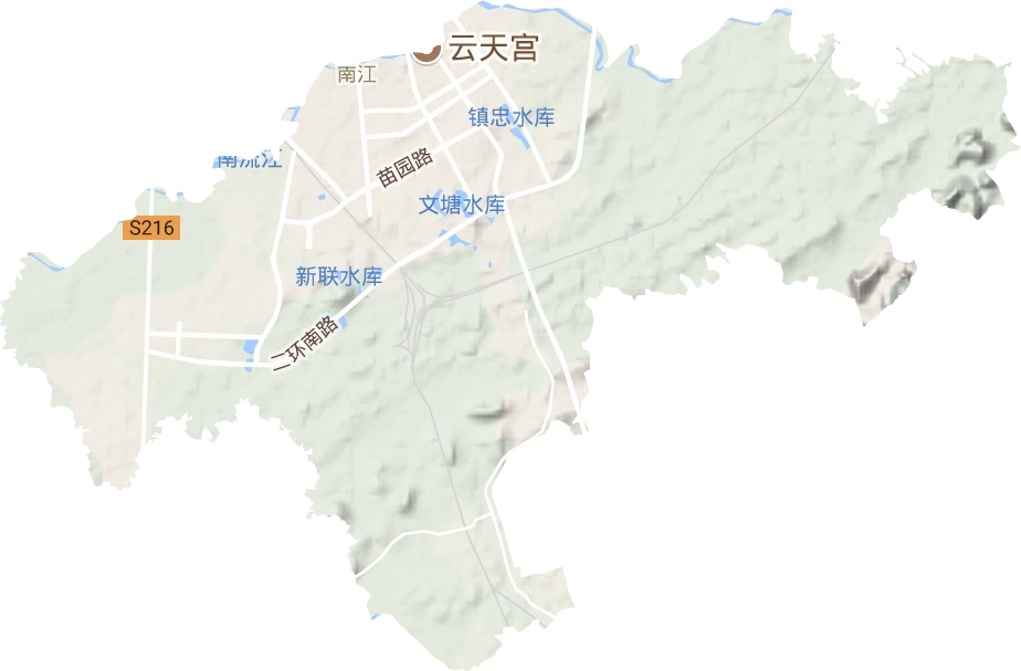 南江街道地形图