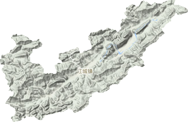 江城镇地形图