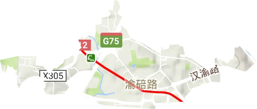 渝碚路街道地形图