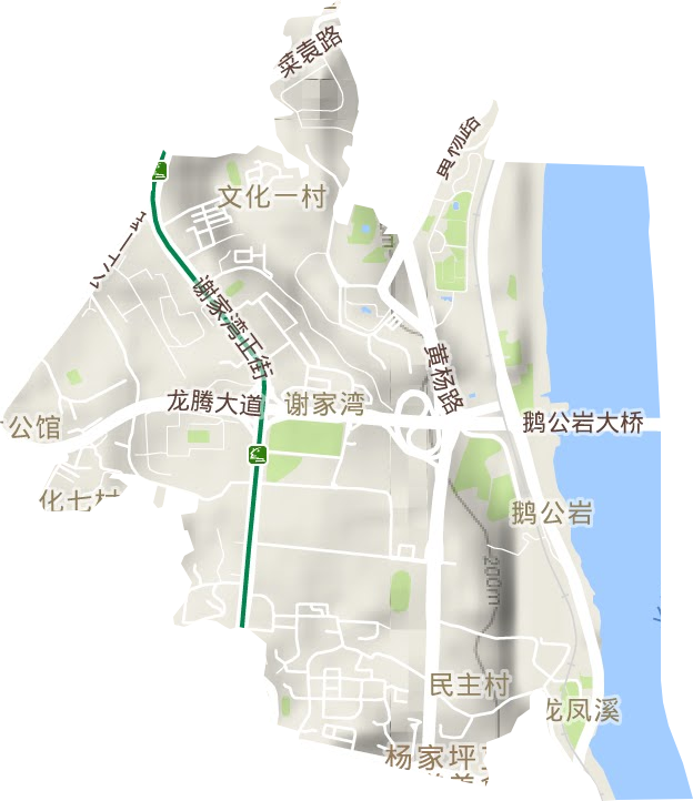 谢家湾街道地形图