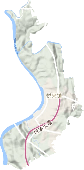 悦来街道地形图