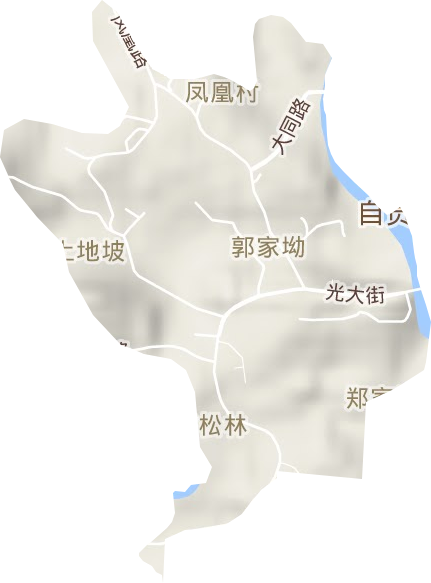 郭家坳街街道地形图