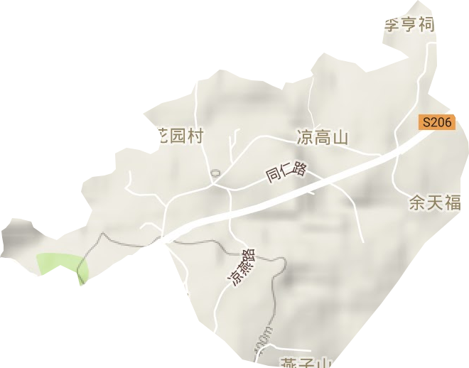 凉高山街道地形图