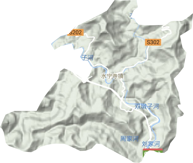 水宁寺镇地形图