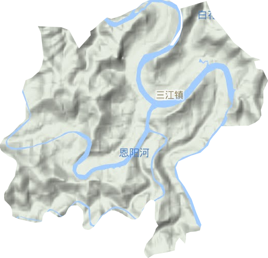 三江镇地形图