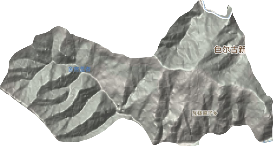瓦钵梁子乡地形图