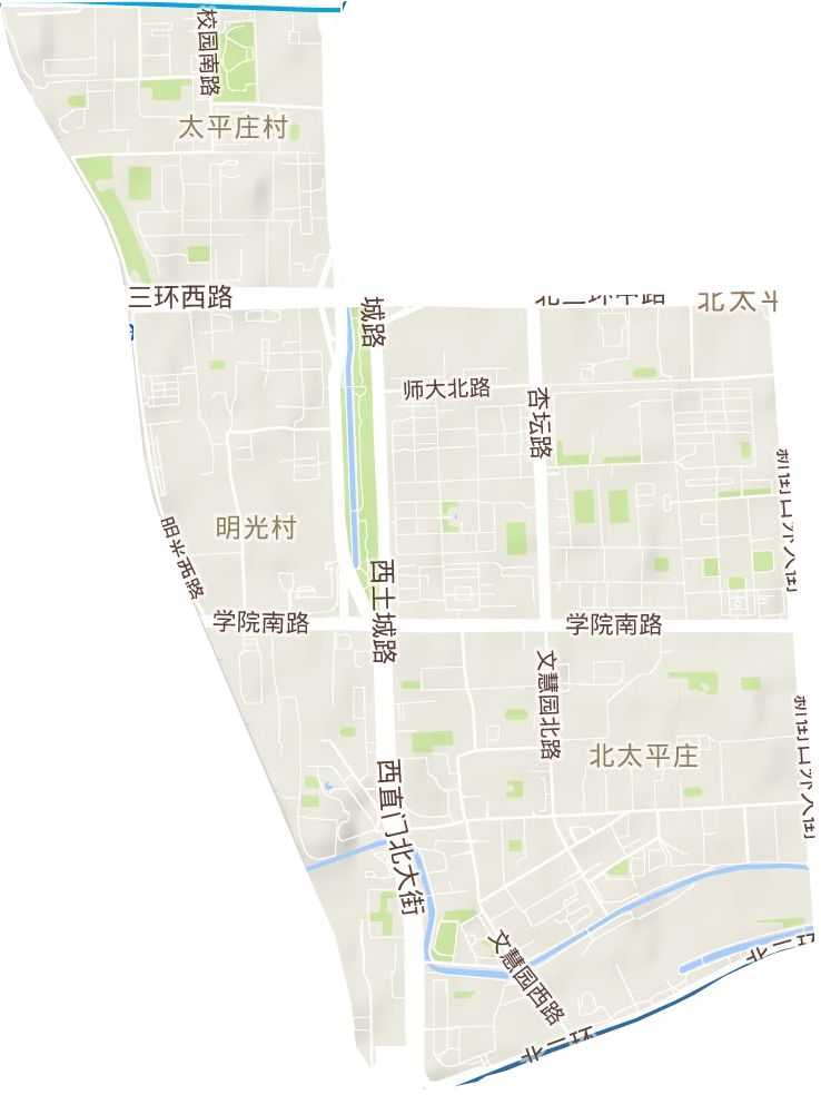 北太平庄街道地形图