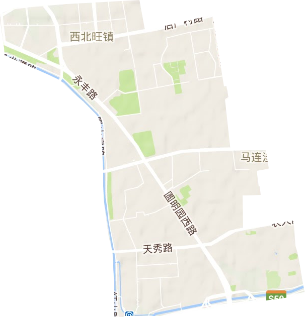 马连洼街道地形图
