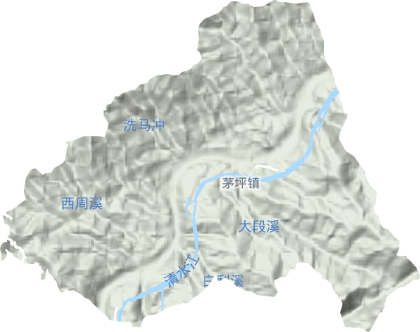 茅坪镇地形图