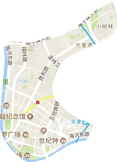 光复道街道地形图