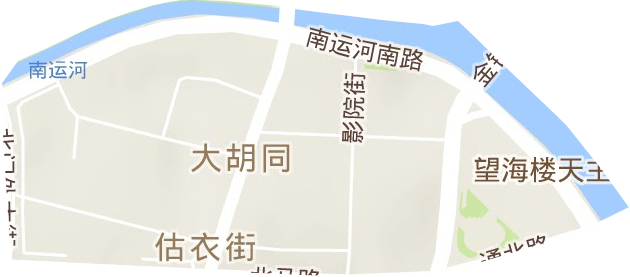 大胡同街道地形图