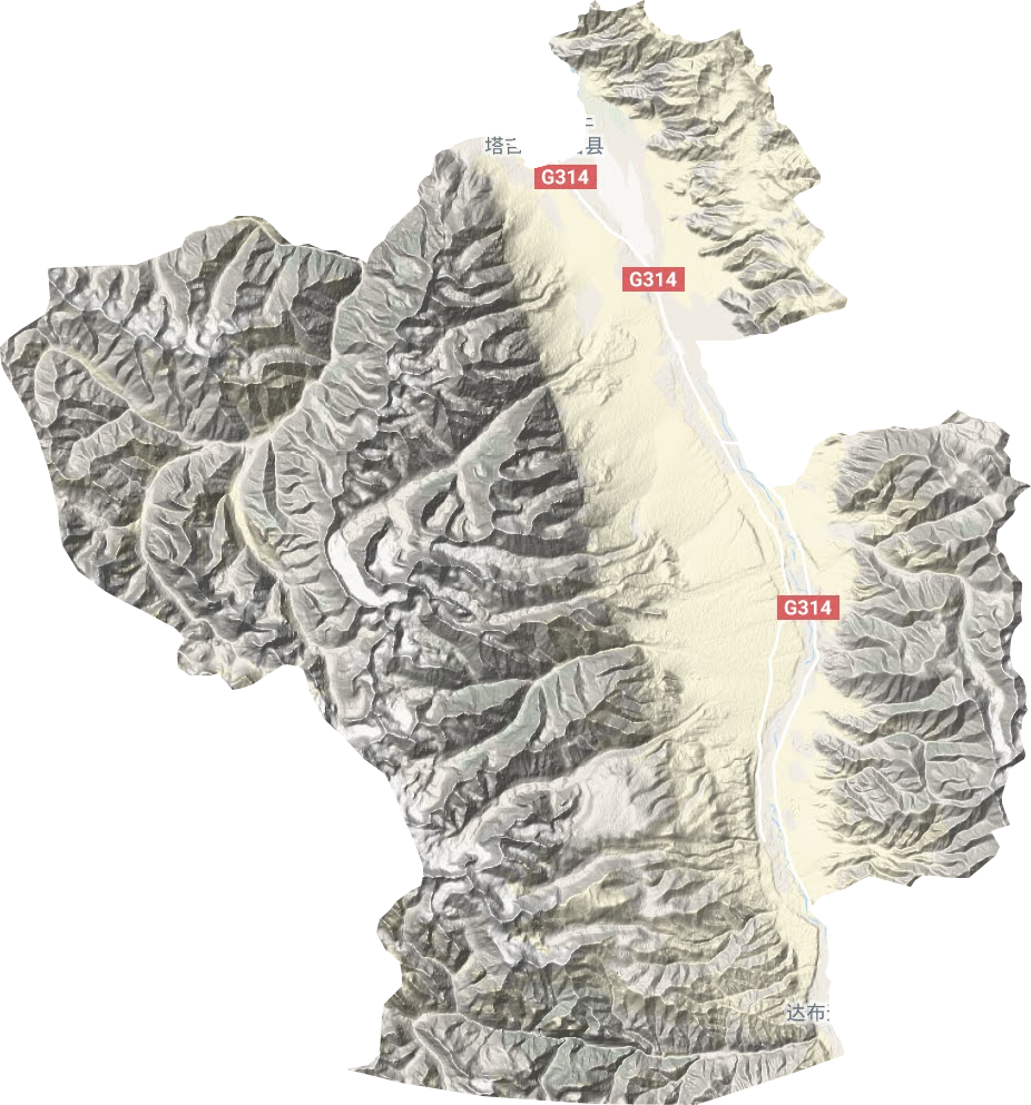 塔什库尔干乡地形图