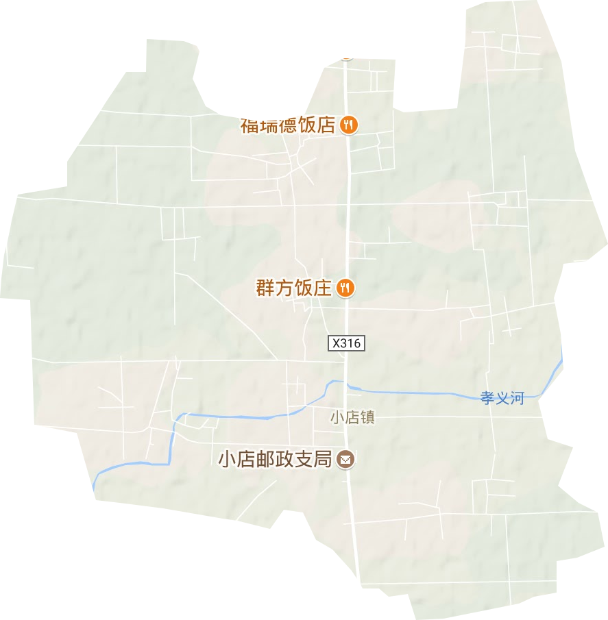 小店镇高清地形地图,小店镇高清谷歌地形地图