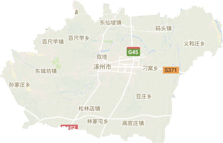 涿州市高清地形地图,涿州市高清谷歌地形地图