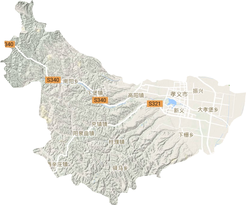 孝义市地形图