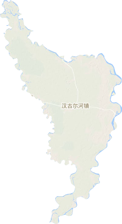 汉古尔河镇地形图