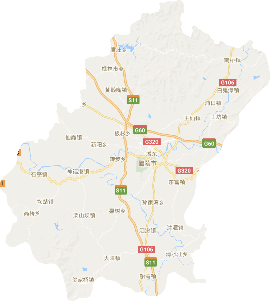 醴陵行政地图高清版图片