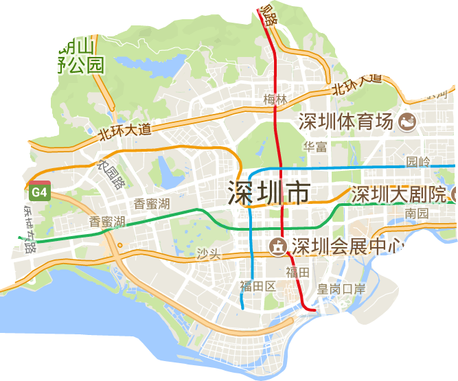 福田区地图各街道图片