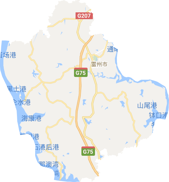 湛江市高清电子地图,湛江市高清谷歌电子地图