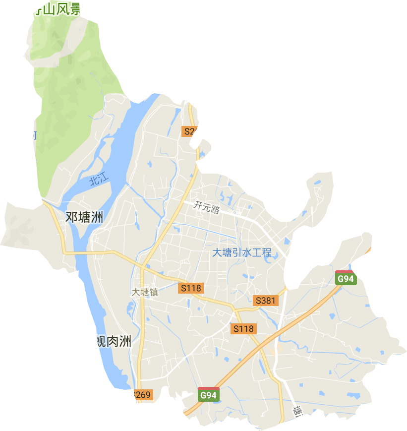 中国 广东省 佛山市 三水区 大塘镇名称:大塘镇高清版大图(电子地图)