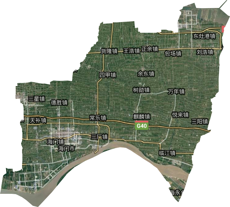 海门市高清卫星地图