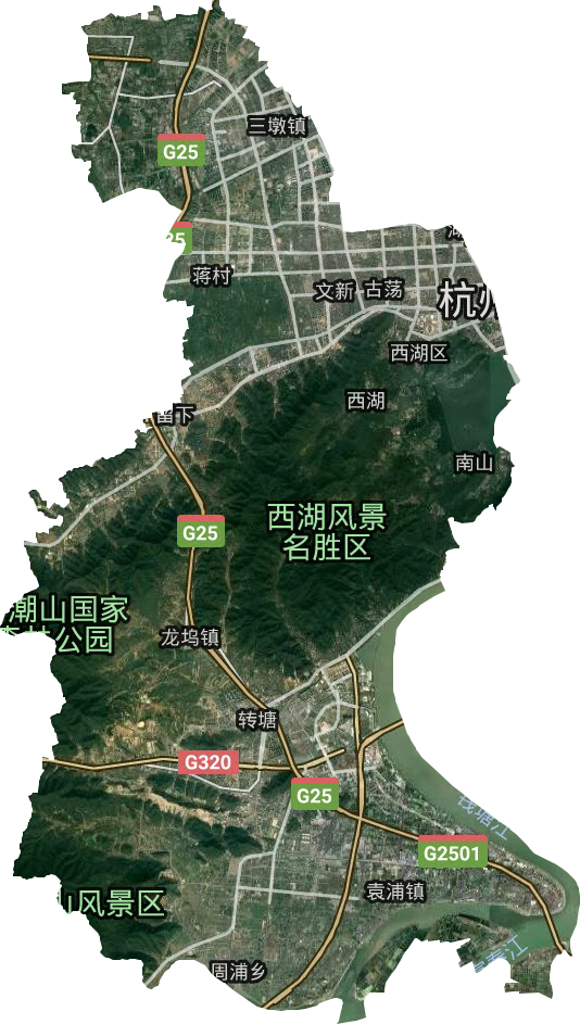 杭州西湖区范围图图片