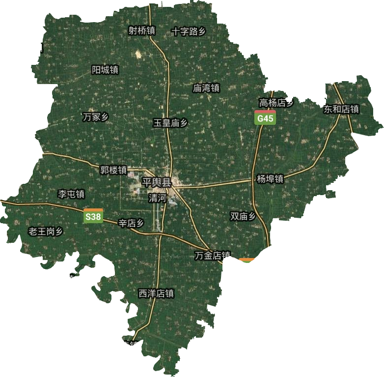 平舆县乡镇区域图图片