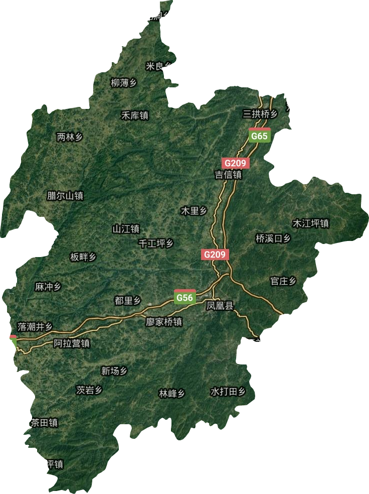 凤凰县高清卫星地图