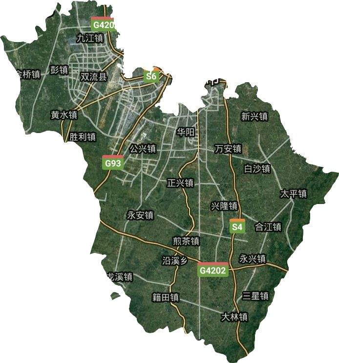 双流区域全部乡镇地图图片
