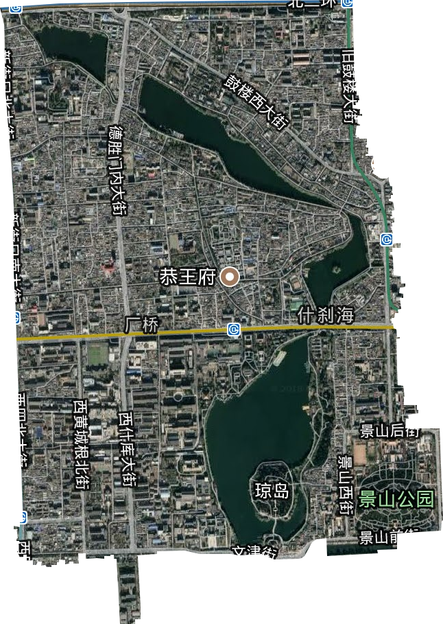 什刹海街道卫星图