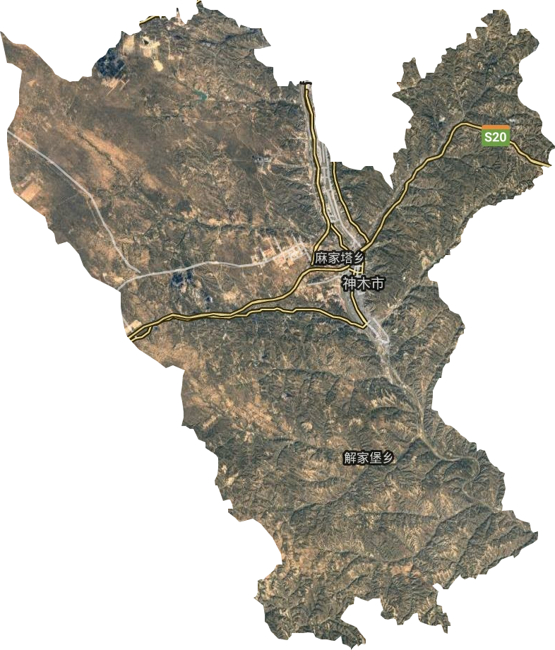 神木卫星地图图片