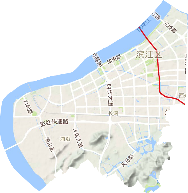 滨江区三个街道划分图图片