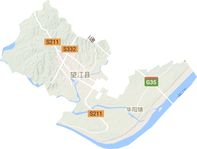 华阳镇高清地形地图