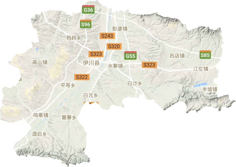 伊川县彭婆镇卫星地图图片