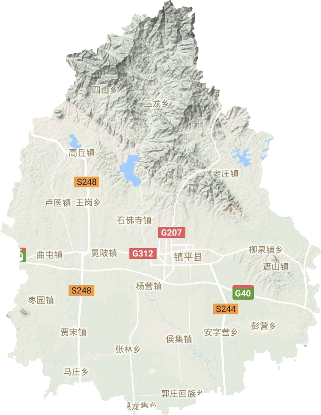 镇平县高清地形地图